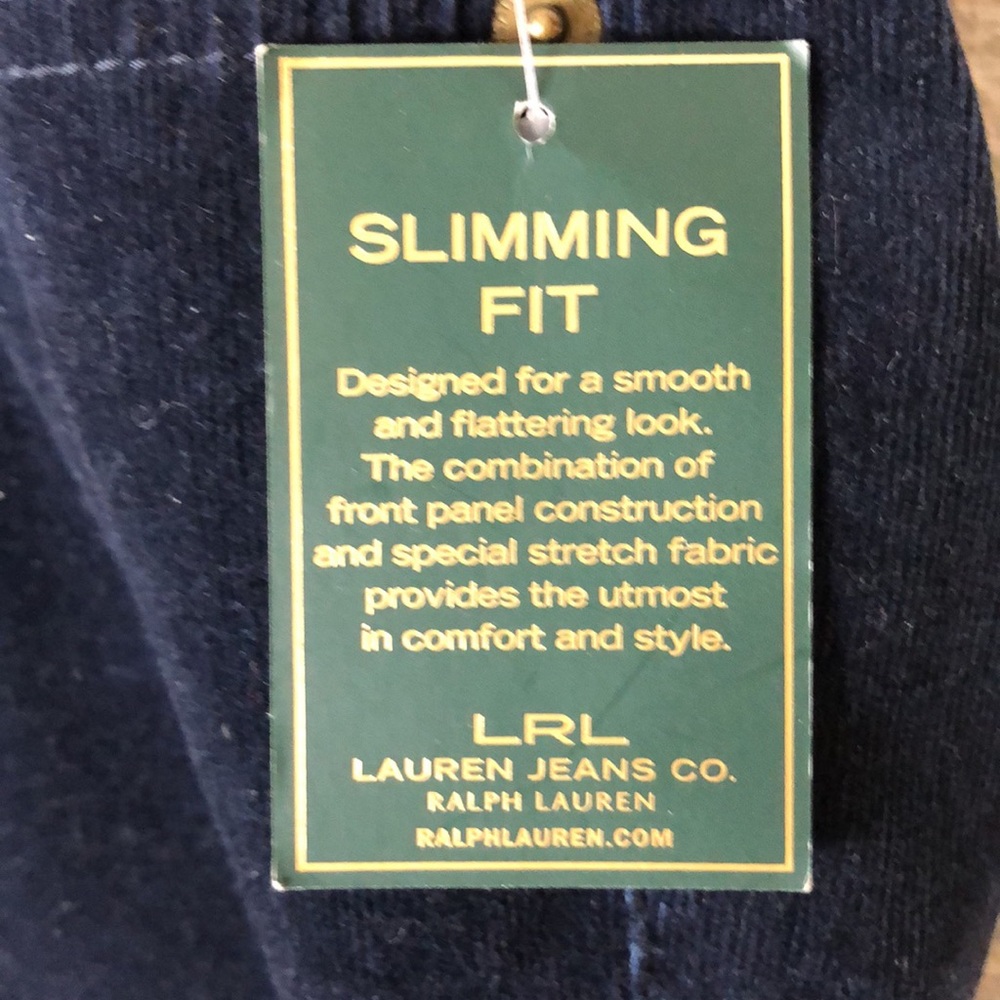 Ralph Lauren Corduroy Pants Classic Straight Black Size 14P NWT - Picture 3 of 8